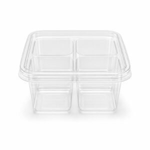 06S-32-4 Clear PET Compartment Food Tub
