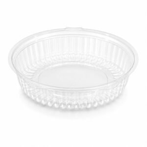 20FL Clear PET Round Flat-Lid Clamshell Container
