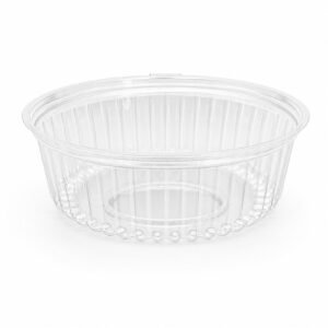 24FL Clear PET Round Flat-Lid Clamshell Container