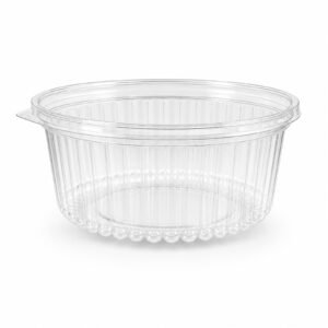 32FL Clear PET Round Flat-Lid Clamshell Container
