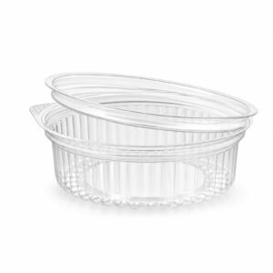 8FL Clear PET Round Flat-Lid Clamshell Container
