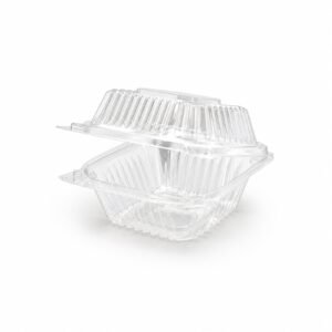 HC5 Clear PET Square Hinged Clamshell Container