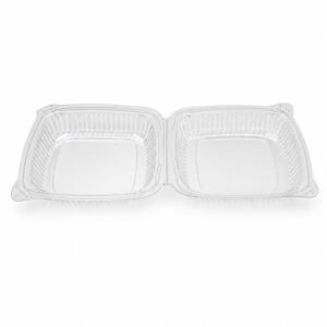 HC8 Clear PET Square Hinged Clamshell Container
