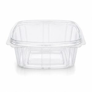 HCD32 Clear PET Square Hinged Clamshell Container