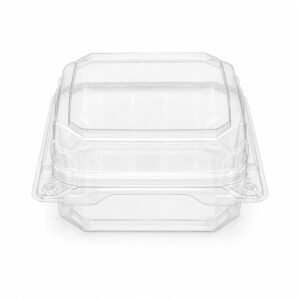 HG881 Clear PET Square Hinged Clamshell Container