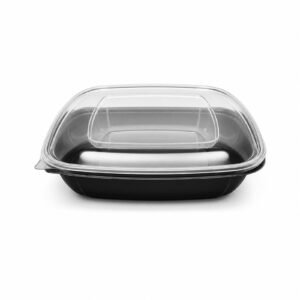 JSB160S Clear PET 160 oz Square Salad Bowl