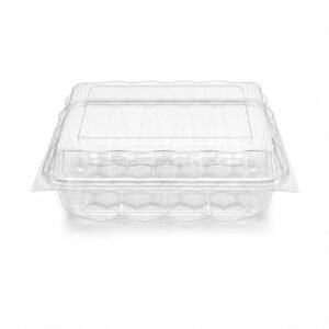 YT301-PF10 Clear PET Square Hinged Clamshell Container